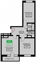 2-комнатная квартира 63 м2 ЖК «Свобода»