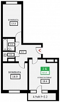 2-комнатная квартира 63,4 м2 ЖК «Свобода»